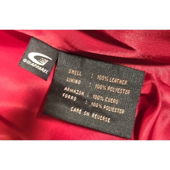 Siena Vtg Red Leather Blazer Button Front Collared Lined Jacket Retro Women's 4 - Picture 3 of 14